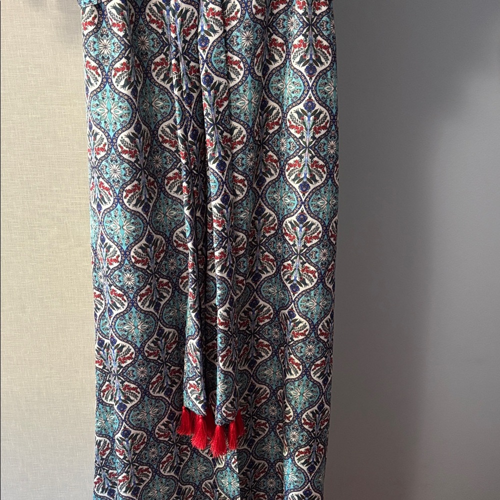 Anthropologie Sachin and Babi maxi Dress with Red tassels size 8 - Picture 3 of 8